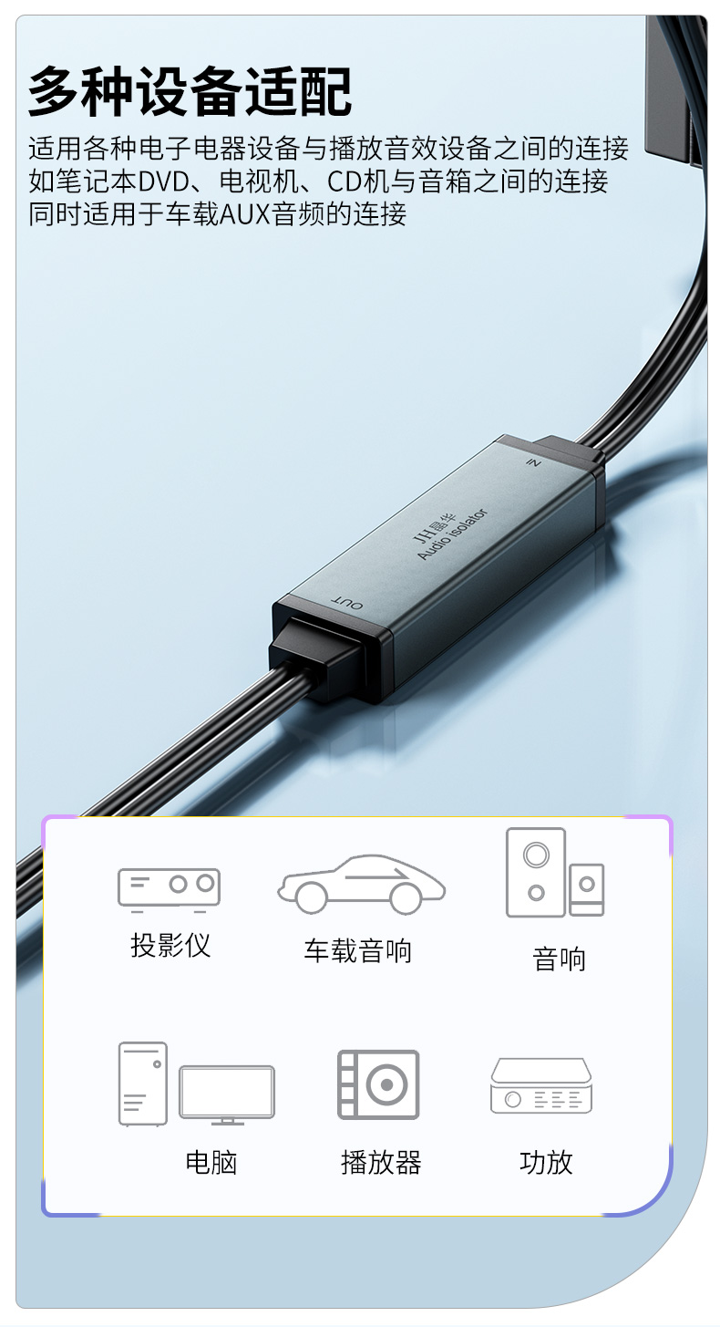 【Z101】晶华莲花口音频隔离器（消除电流声，提升音质）