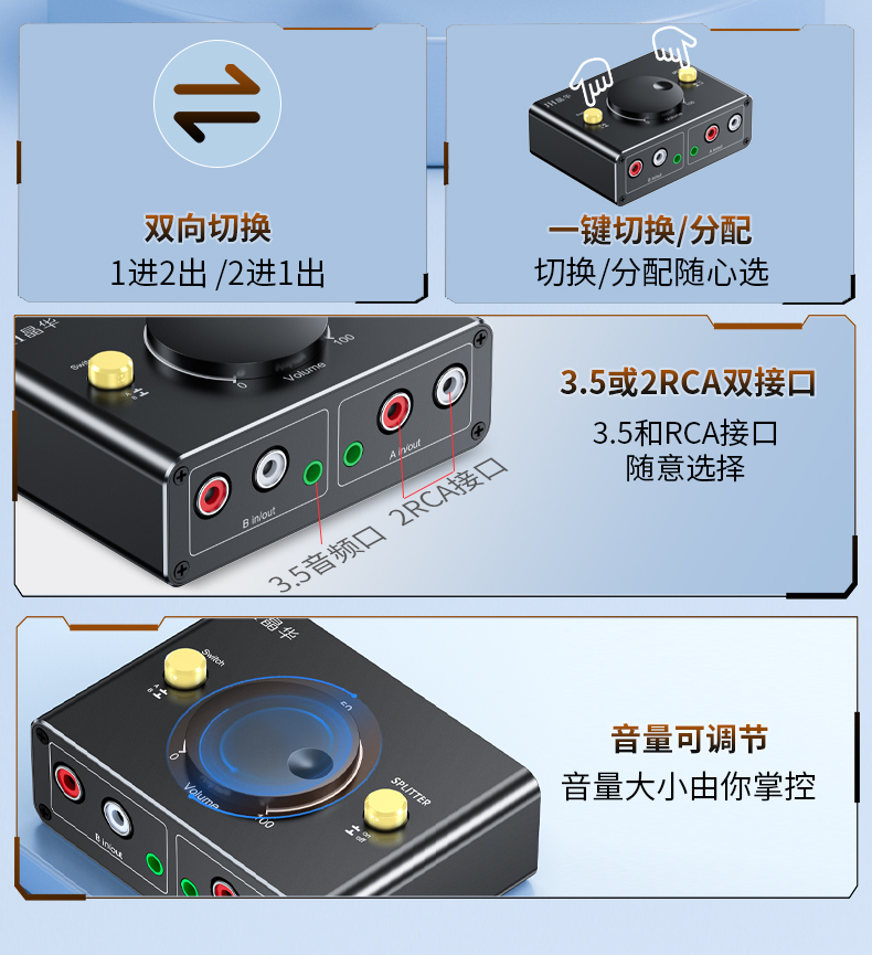 【Q281】音频切换器（分配）2口