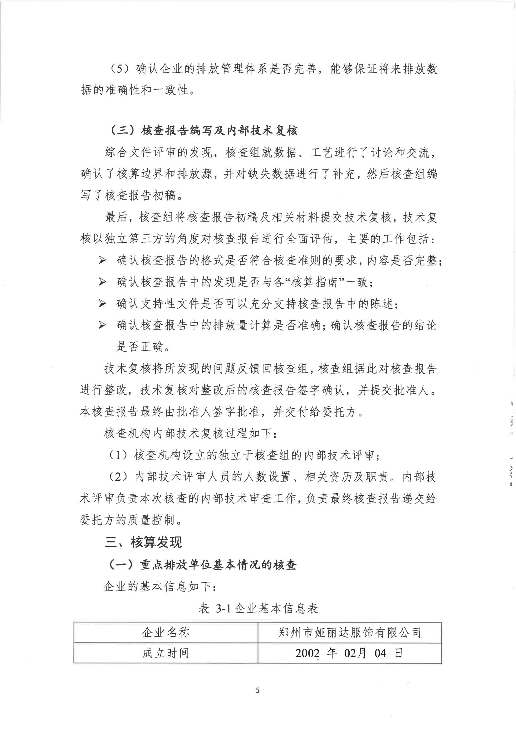 郑州市娅丽达服饰有限公司2024 年度温室气体排放核查报告