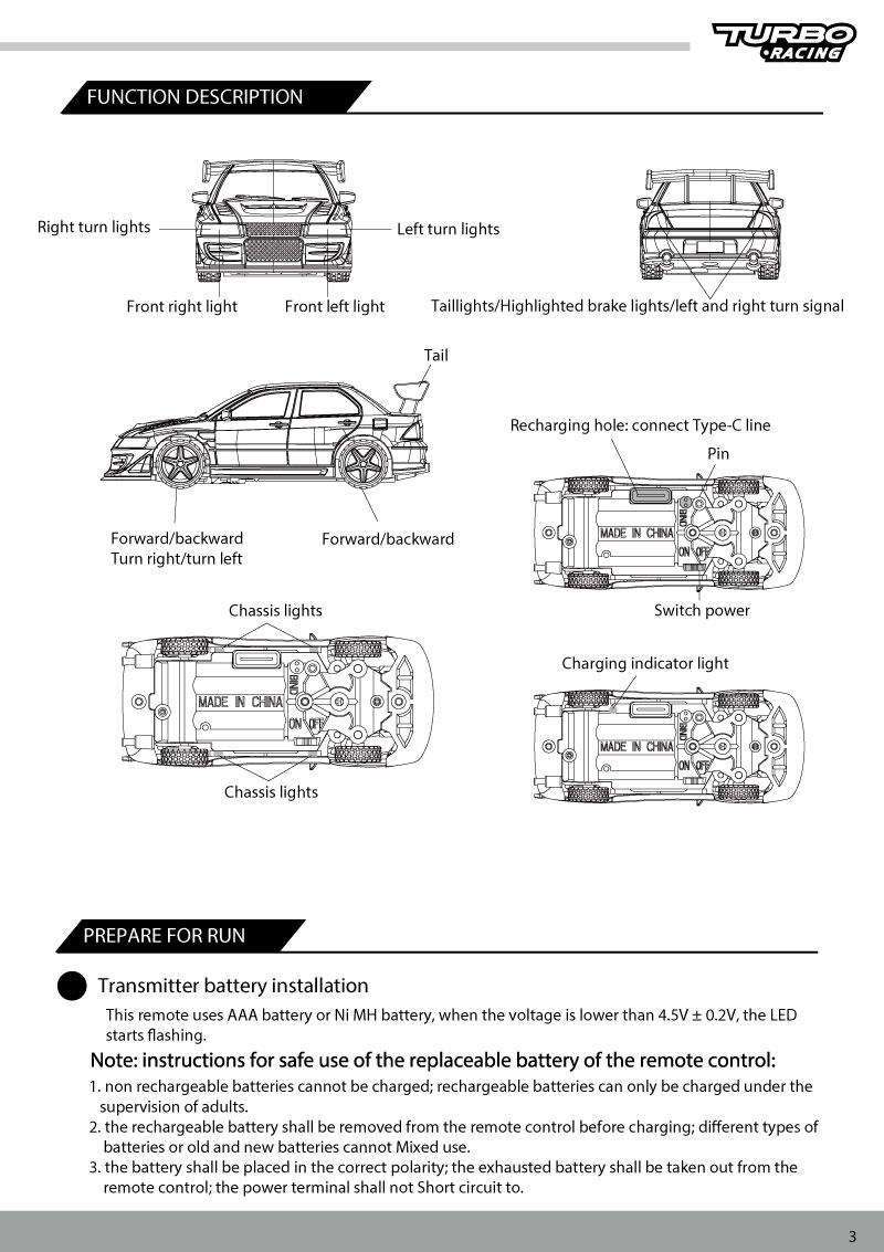 C76-ON ROAD RC car-Manual