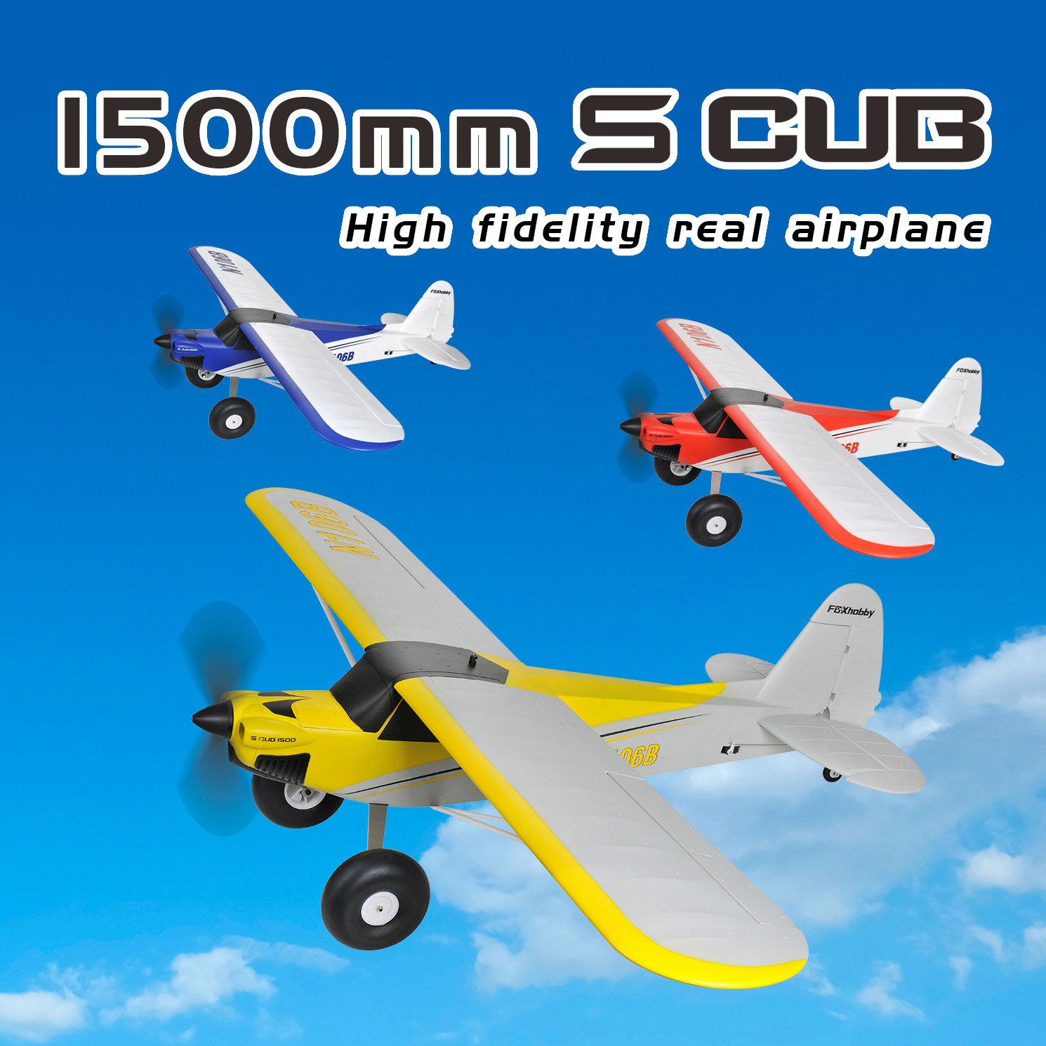 TOP RC HOBBY 1500MM S CUB YELLOW