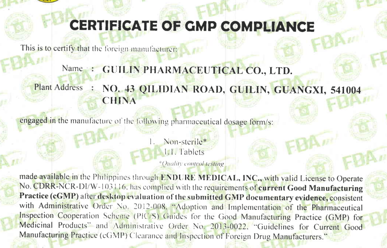 东南亚添翼 | 桂林南药口服固体制剂车间获菲律宾FDA-GMP认证