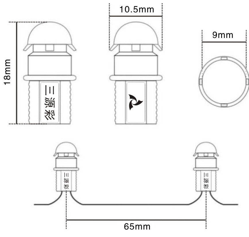 9mm12V工程型白色穿孔灯