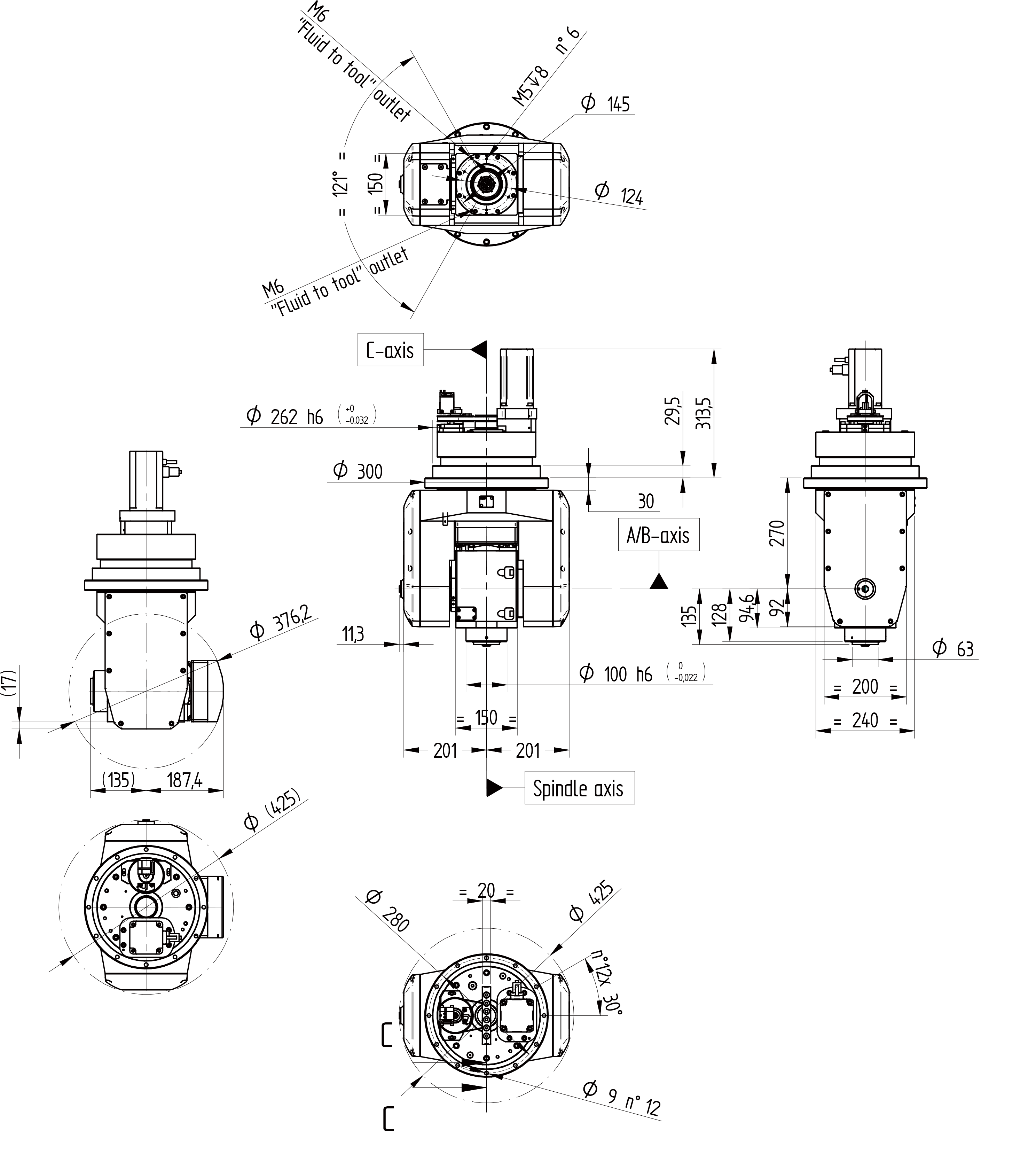 五轴头MZ5-U12 