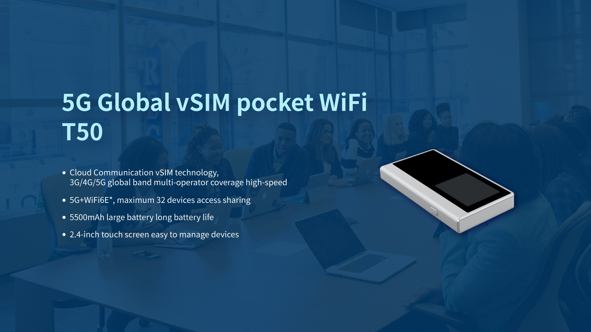 5G Global vSIM pocket WiFi T50