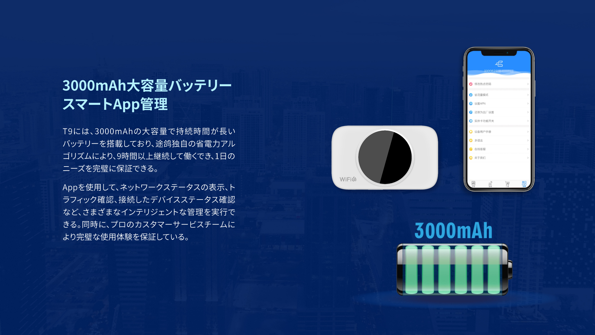 4G vSIMポータブルWi-Fiルーター T9 