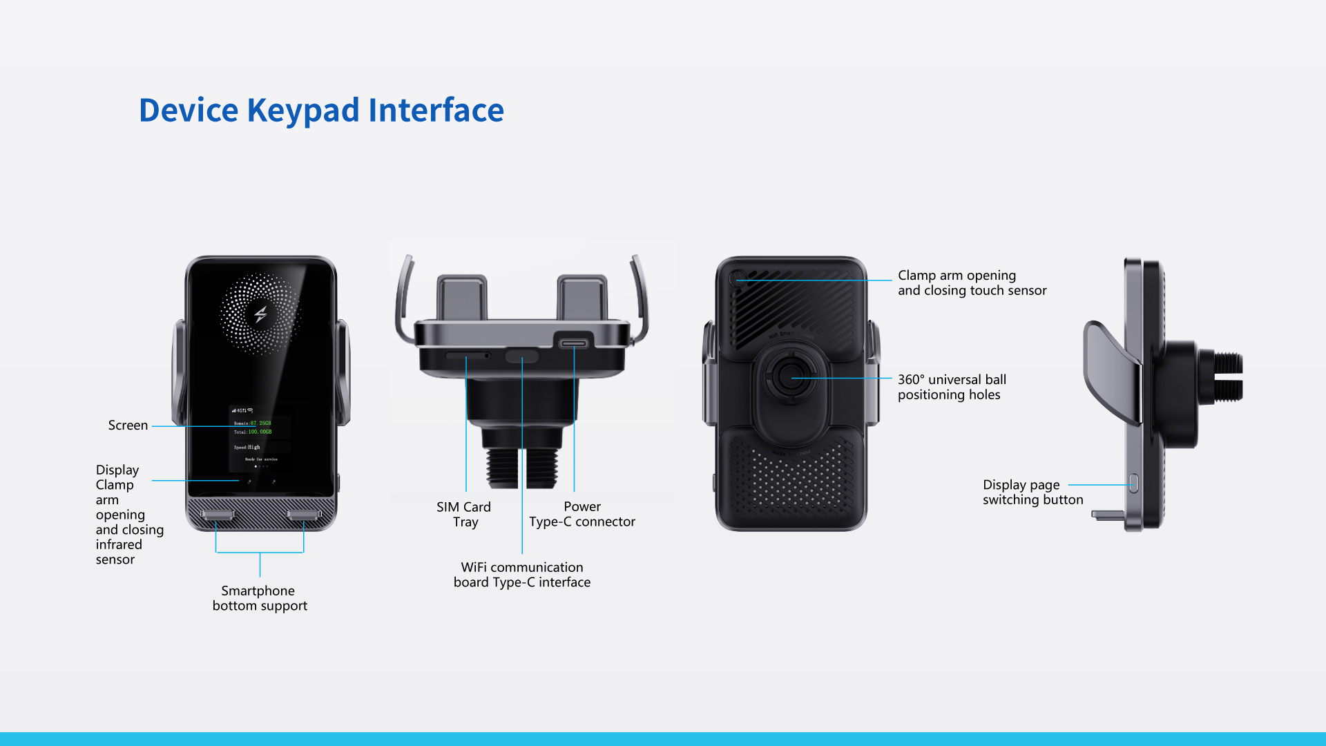 4G Global vSIM Multi-functional  Car Wi-Fi Smartphone Holder TC10