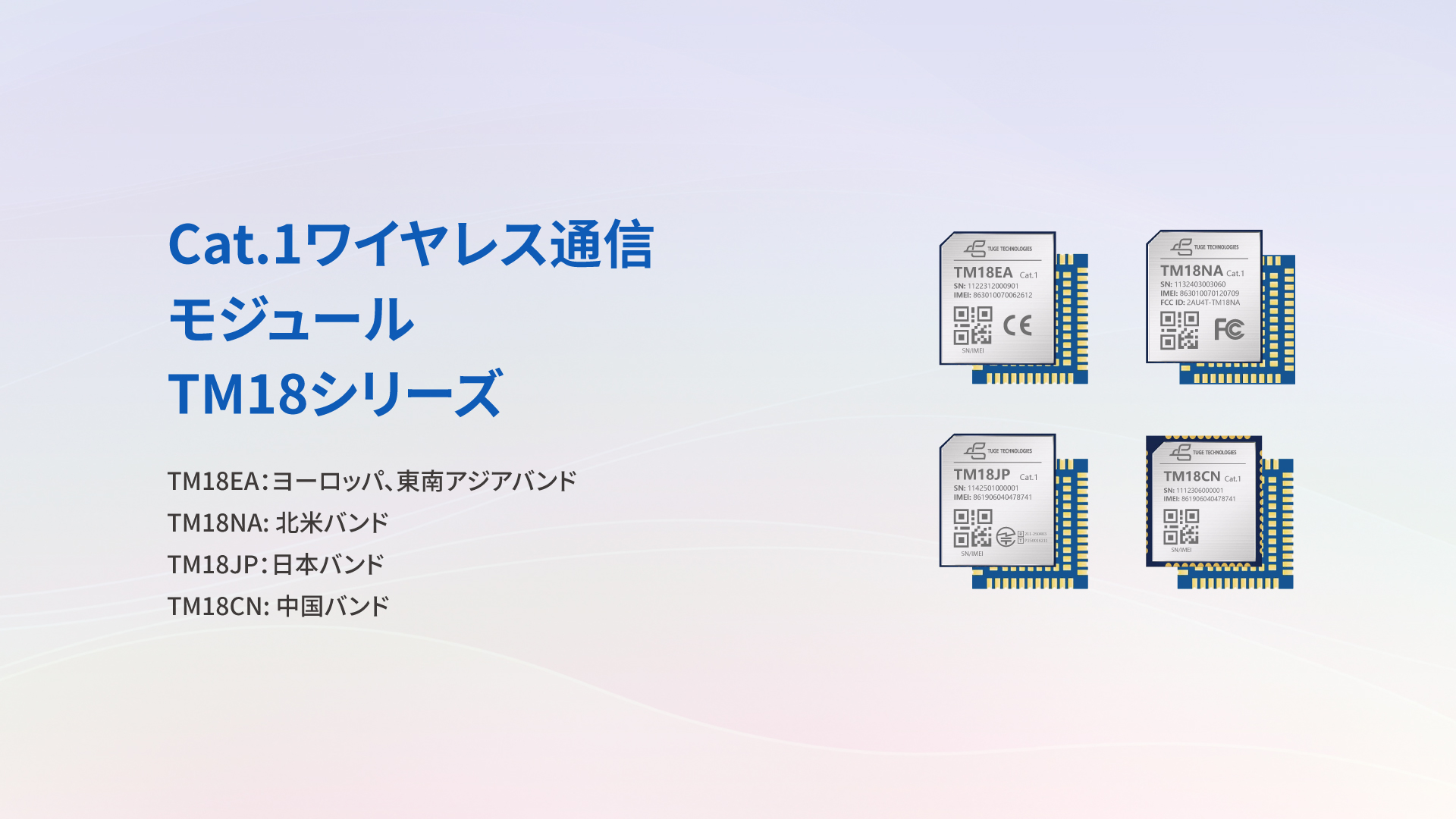 Cat.1ワイヤレス通信 モジュール  TM18シリーズ