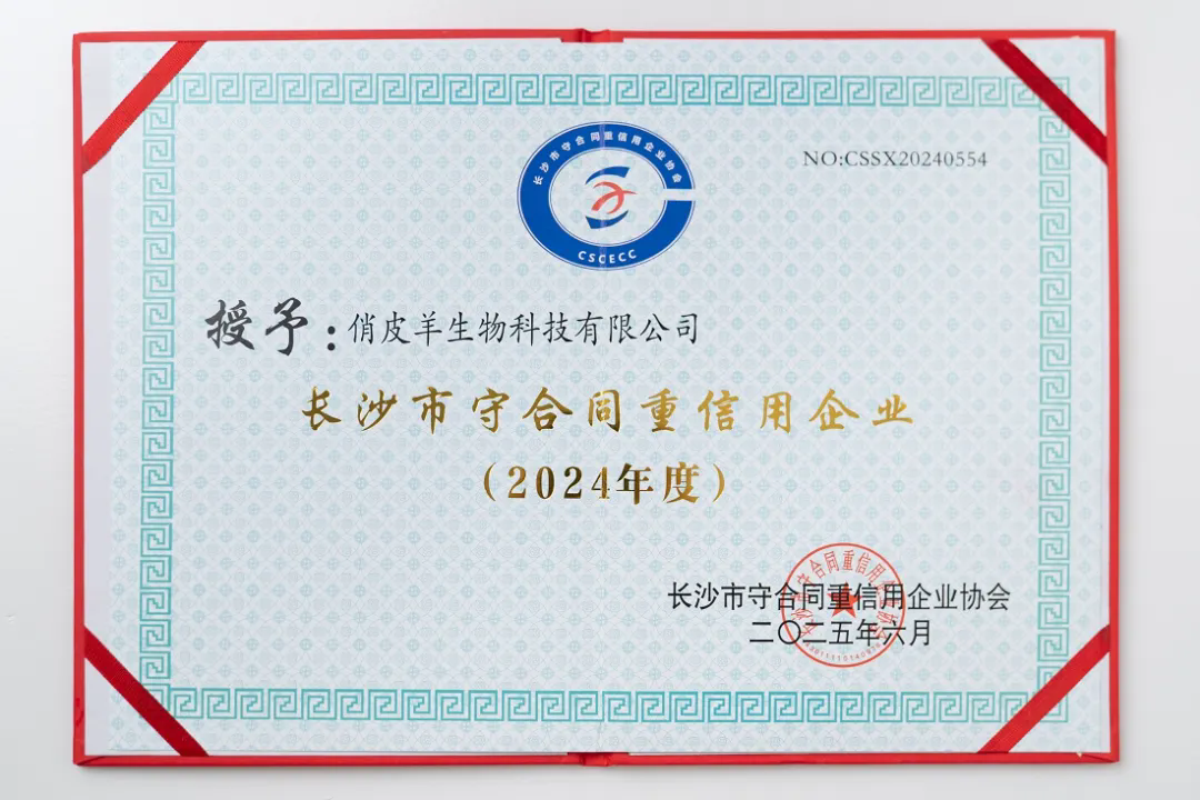俏皮羊获评2024年度湖南省守合同重信用企业！